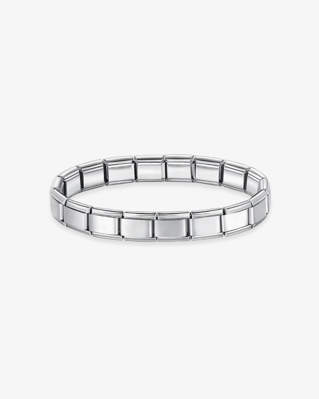 Brazalete de charms italianos personalizable de ICON Bracelet, compatible con eslabones tipo Nomination. Ideal para combinar charms dorados o plateados y crear una joya única con estilo mediterráneo.