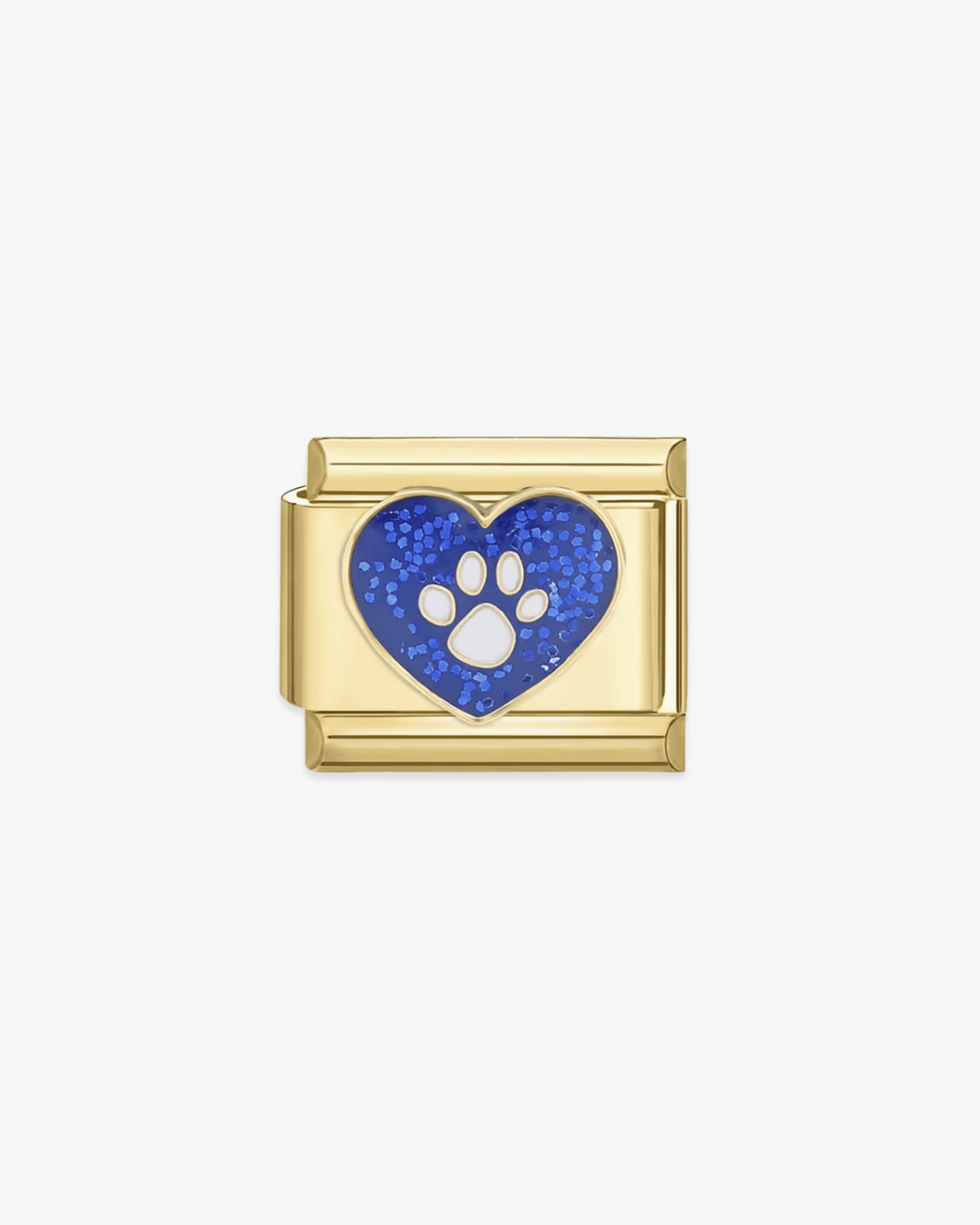 Charm dorado de acero inoxidable personalizable, compatible con pulseras italianas tipo Nomination. Diseño elegante, ideal para crear combinaciones únicas y expresar tu estilo personal. Charms de animales. Charms de perros. Charms de corazones.