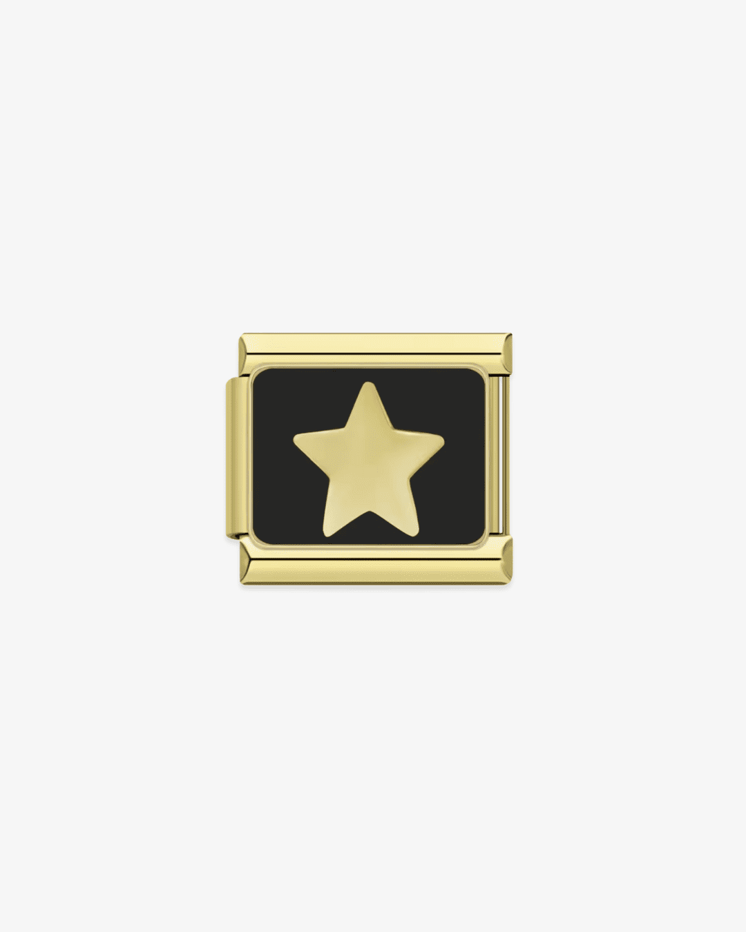 Charm dorado de acero inoxidable personalizable, compatible con pulseras italianas tipo Nomination. Diseño elegante, ideal para crear combinaciones únicas y expresar tu estilo personal. Charms de estrellas.
