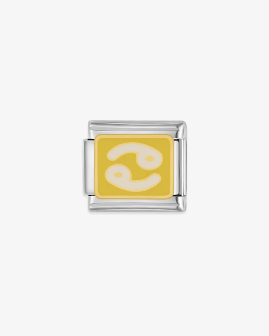 Charm plateado de acero inoxidable personalizable, compatible con pulseras italianas tipo Nomination. Diseño elegante, ideal para crear combinaciones únicas y expresar tu estilo personal. Charms de horoscopo.