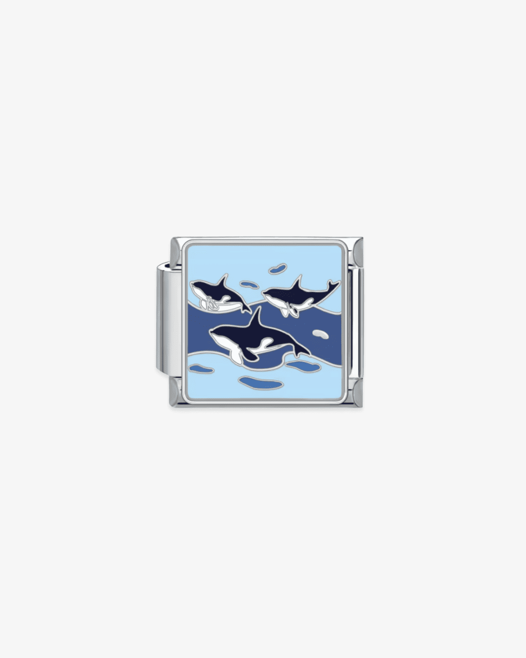 Charm plateado de acero inoxidable personalizable, compatible con pulseras italianas tipo Nomination. Diseño elegante, ideal para crear combinaciones únicas y expresar tu estilo personal. Charms de animales.