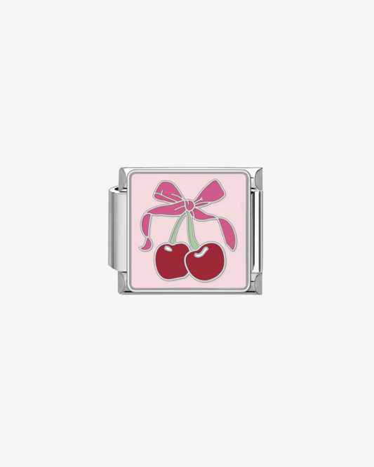 Charm plateado de acero inoxidable personalizable, compatible con pulseras italianas tipo Nomination. Diseño elegante, ideal para crear combinaciones únicas y expresar tu estilo personal. Charms de comida.
