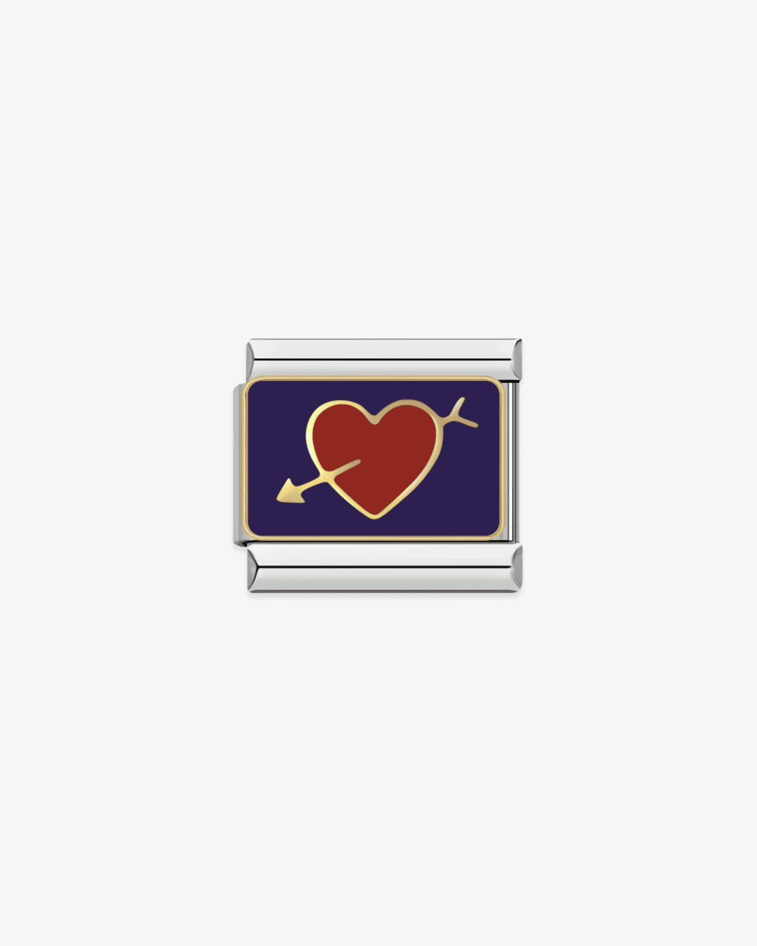 Charm plateado de acero inoxidable personalizable, compatible con pulseras italianas tipo Nomination. Diseño elegante, ideal para crear combinaciones únicas y expresar tu estilo personal. Charms de corazones. Charms de amor.