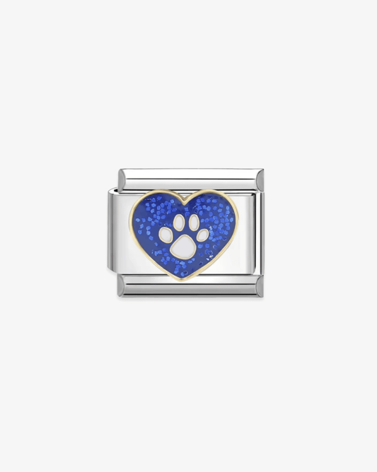 Charm plateado de acero inoxidable personalizable, compatible con pulseras italianas tipo Nomination. Diseño elegante, ideal para crear combinaciones únicas y expresar tu estilo personal. Charms de animales. Charms de perros. Charms de corazones.