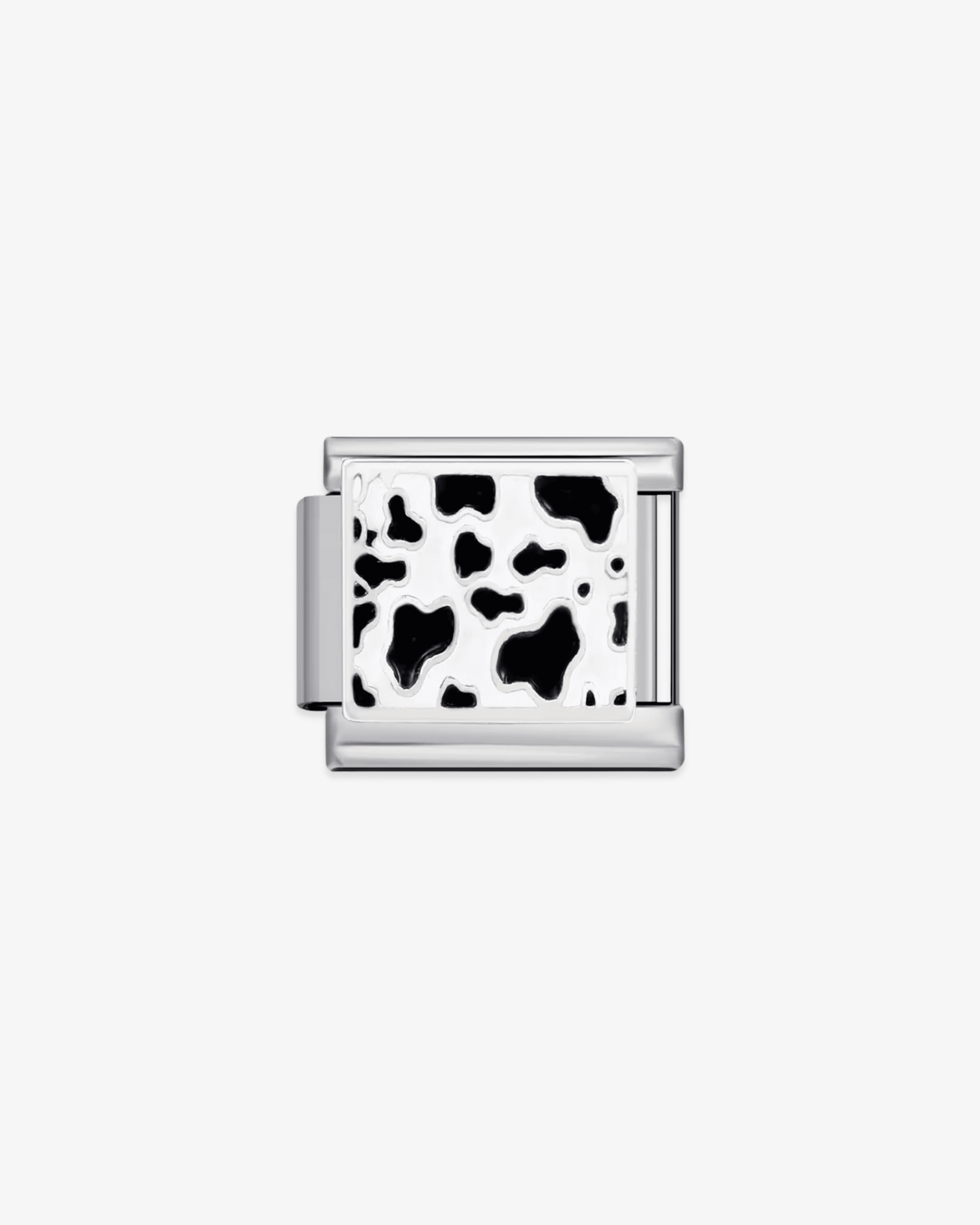 Charm plateado de acero inoxidable personalizable, compatible con pulseras italianas tipo Nomination. Diseño elegante, ideal para crear combinaciones únicas y expresar tu estilo personal. Charms de animal print.