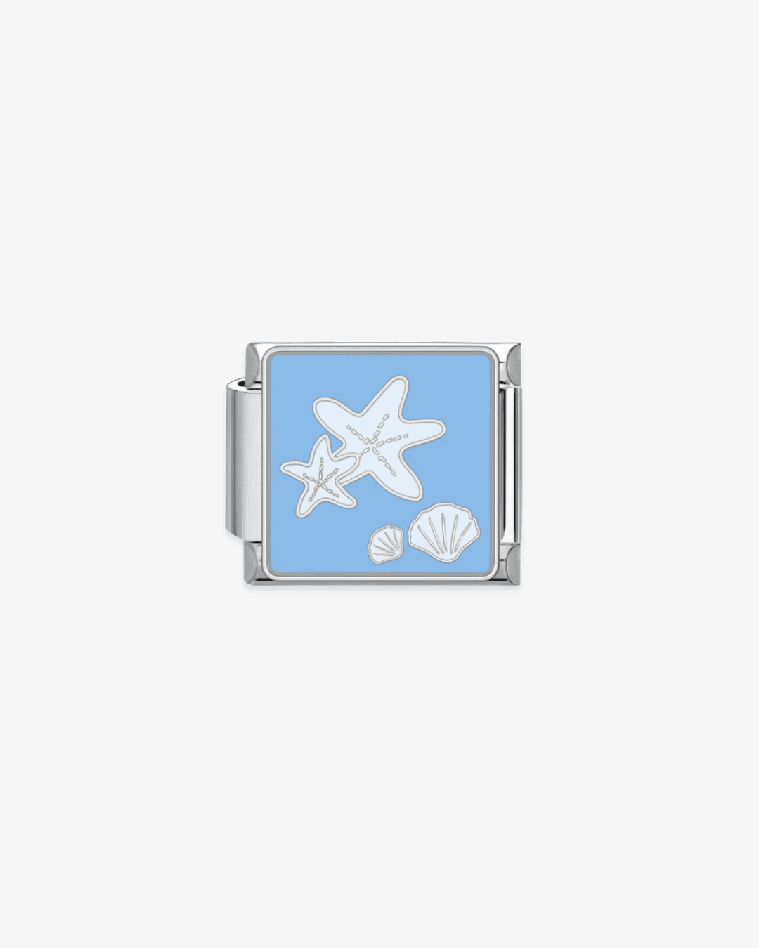 Charm plateado de acero inoxidable personalizable, compatible con pulseras italianas tipo Nomination. Diseño elegante, ideal para crear combinaciones únicas y expresar tu estilo personal. Charms de animales. Charms del mar.