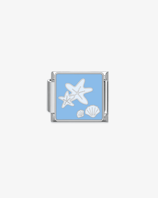 Charm plateado de acero inoxidable personalizable, compatible con pulseras italianas tipo Nomination. Diseño elegante, ideal para crear combinaciones únicas y expresar tu estilo personal. Charms de animales. Charms del mar.