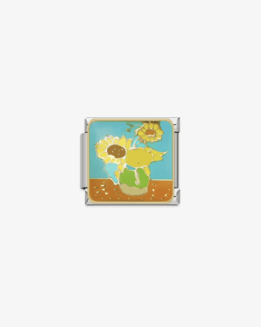 Charm plateado de acero inoxidable personalizable, compatible con pulseras italianas tipo Nomination. Diseño elegante, ideal para crear combinaciones únicas y expresar tu estilo personal. Charms de arte, pinturas, cuadros.