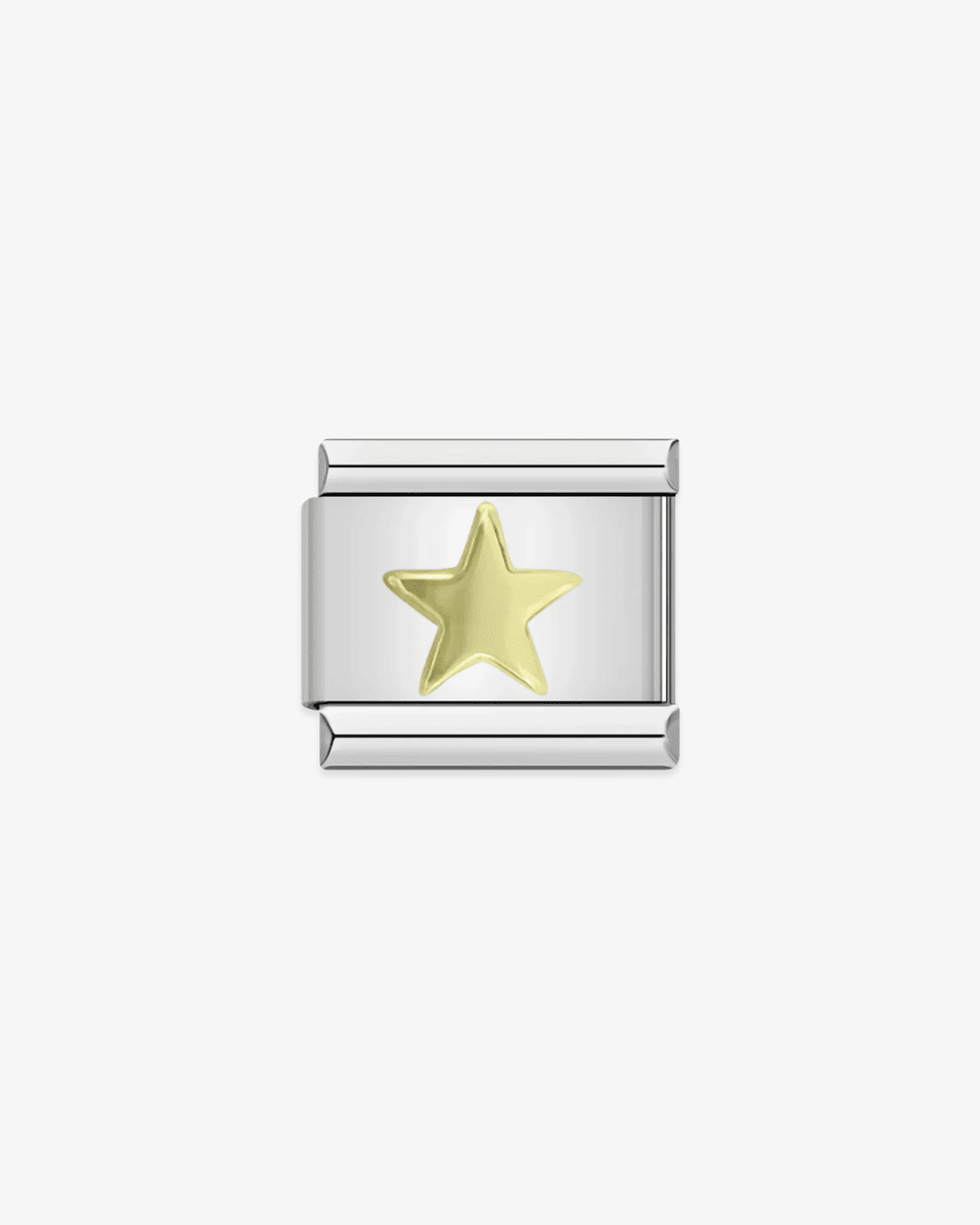 Charm plateado de acero inoxidable personalizable, compatible con pulseras italianas tipo Nomination. Diseño elegante, ideal para crear combinaciones únicas y expresar tu estilo personal. Charms de estrellas.