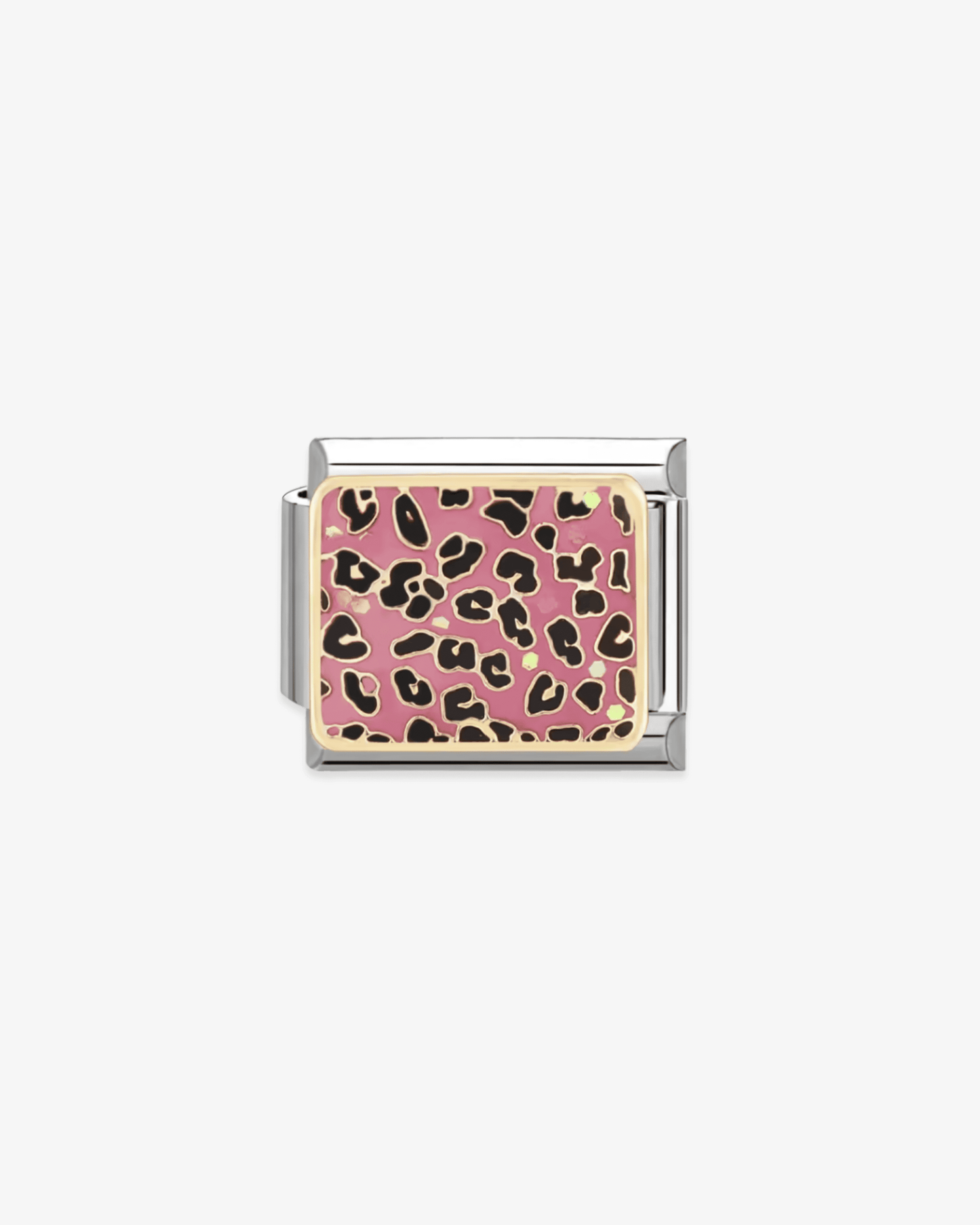Charm plateado de acero inoxidable personalizable, compatible con pulseras italianas tipo Nomination. Diseño elegante, ideal para crear combinaciones únicas y expresar tu estilo personal. Charms de animal print.