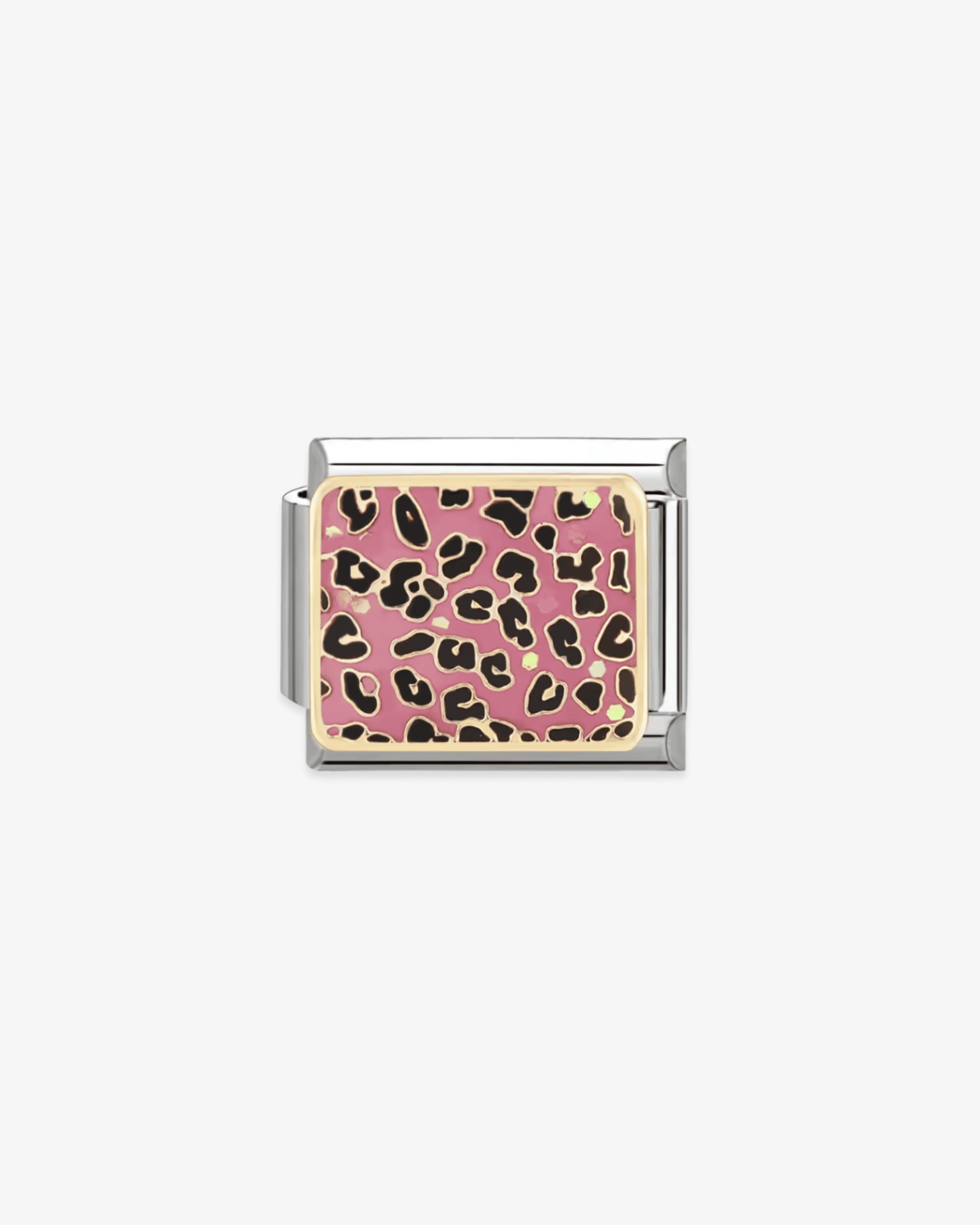 Charm plateado de acero inoxidable personalizable, compatible con pulseras italianas tipo Nomination. Diseño elegante, ideal para crear combinaciones únicas y expresar tu estilo personal. Charms de animal print.