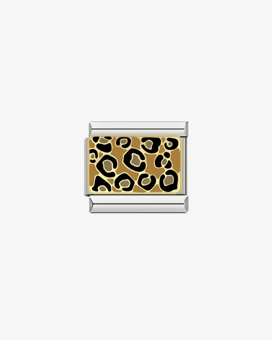 Charm plateado de acero inoxidable personalizable, compatible con pulseras italianas tipo Nomination. Diseño elegante, ideal para crear combinaciones únicas y expresar tu estilo personal. Charms animal print.