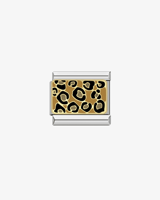 Charm plateado de acero inoxidable personalizable, compatible con pulseras italianas tipo Nomination. Diseño elegante, ideal para crear combinaciones únicas y expresar tu estilo personal. Charms animal print.