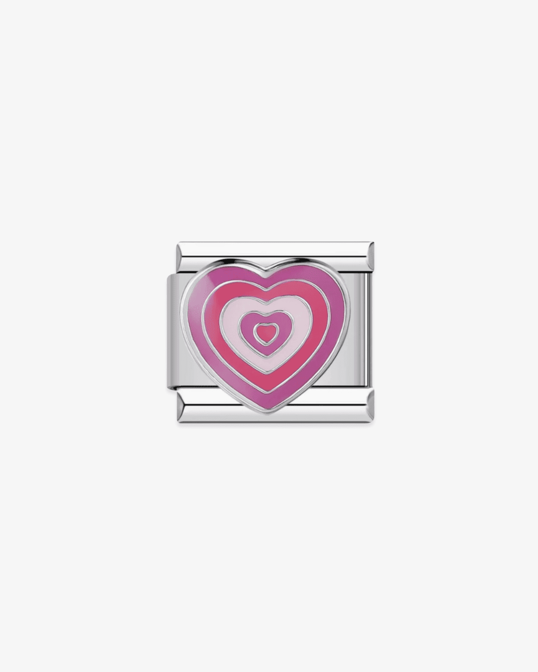 Charm dorado de acero inoxidable personalizable, compatible con pulseras italianas tipo Nomination. Diseño elegante, ideal para crear combinaciones únicas y expresar tu estilo personal. Charms de corazones.