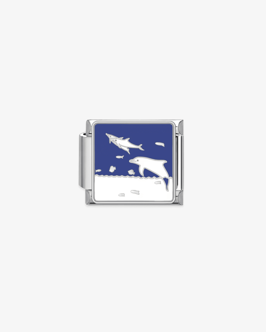 Charm plateado de acero inoxidable personalizable, compatible con pulseras italianas tipo Nomination. Diseño elegante, ideal para crear combinaciones únicas y expresar tu estilo personal.  Charms de animales.
