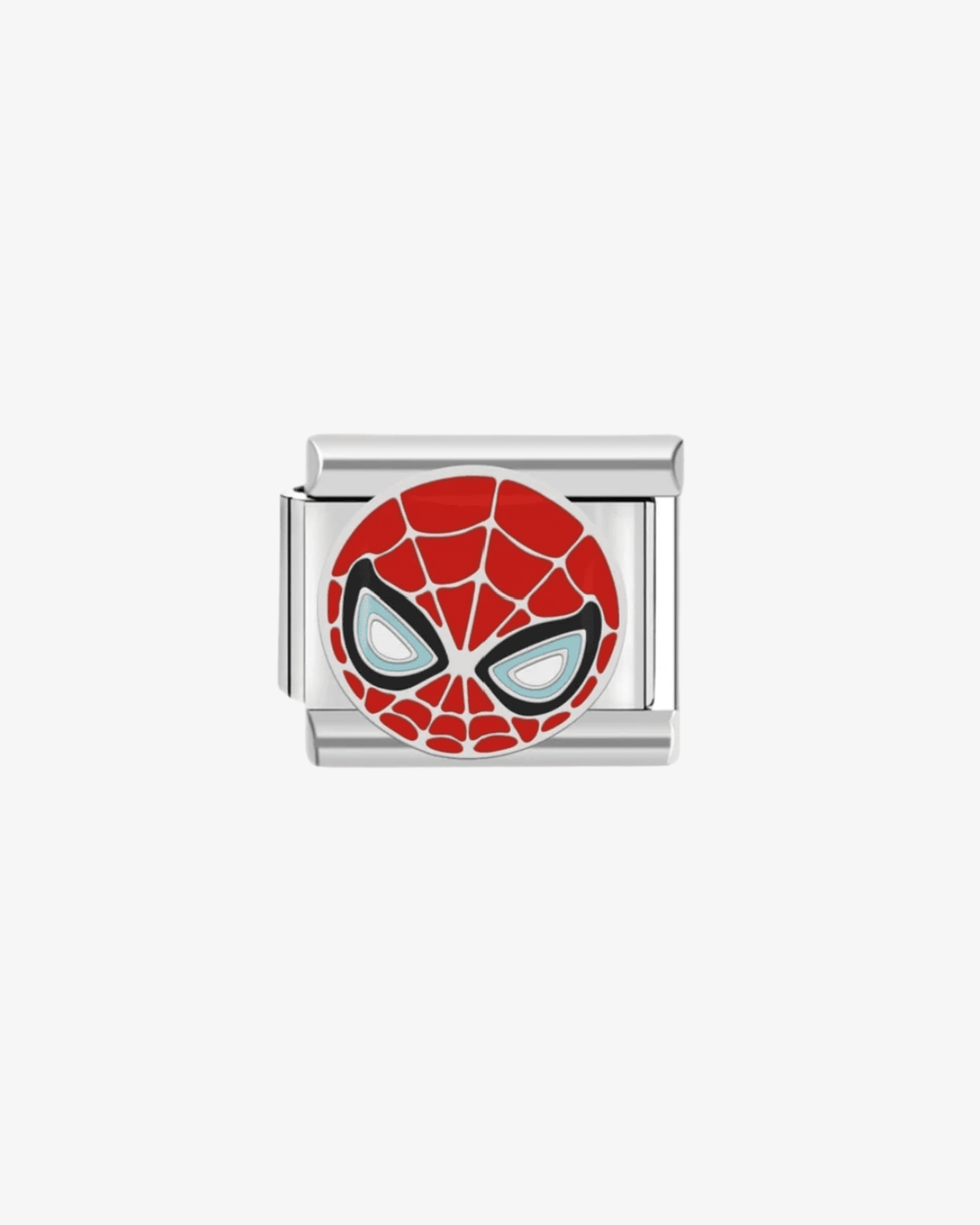 Charm plateado de acero inoxidable personalizable, compatible con pulseras italianas tipo Nomination. Diseño elegante, ideal para crear combinaciones únicas y expresar tu estilo personal. Charms de superheroes.