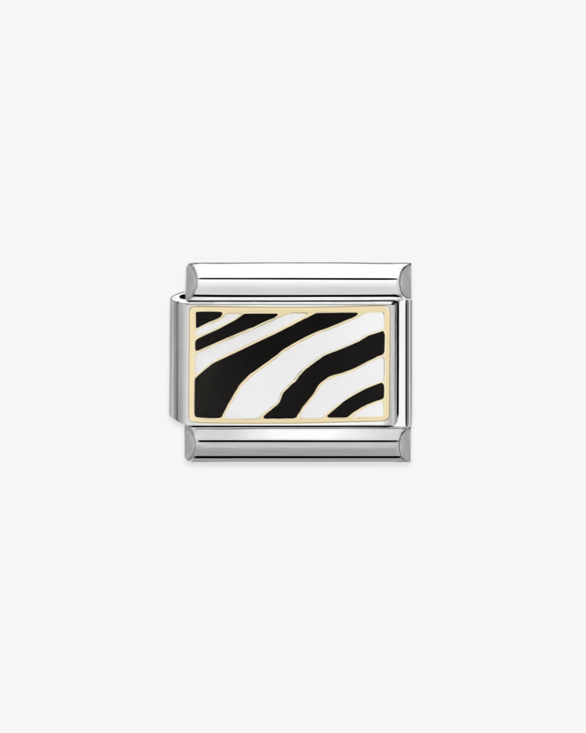 Charm plateado de acero inoxidable personalizable, compatible con pulseras italianas tipo Nomination. Diseño elegante, ideal para crear combinaciones únicas y expresar tu estilo personal. Charms de animal print.