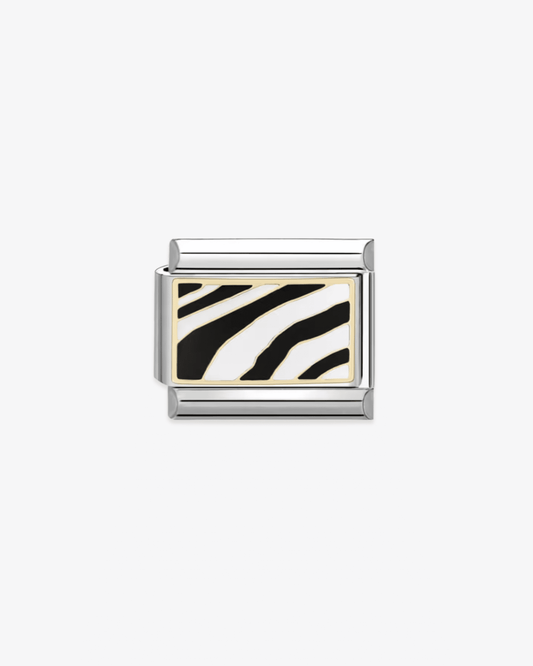 Charm plateado de acero inoxidable personalizable, compatible con pulseras italianas tipo Nomination. Diseño elegante, ideal para crear combinaciones únicas y expresar tu estilo personal. Charms de animal print.